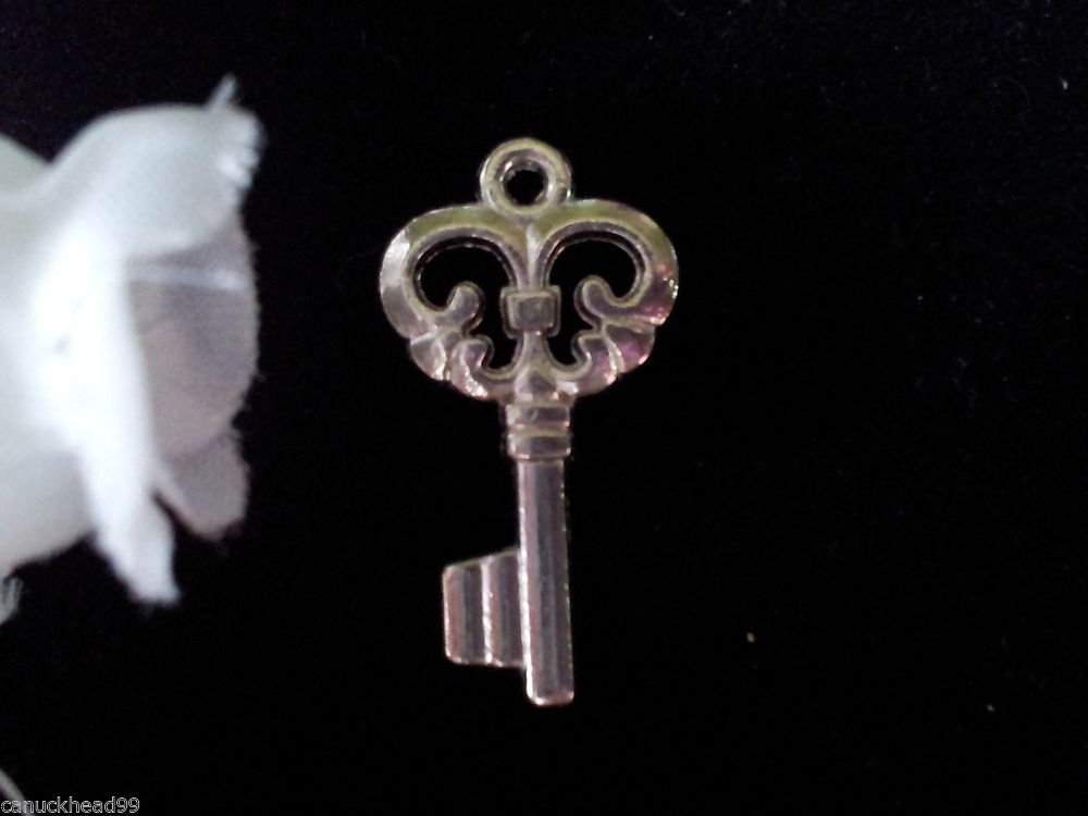12pcs Tibetan Silver Metal Alloy Charm Charms Cute Medium Size Keys 22x13mm