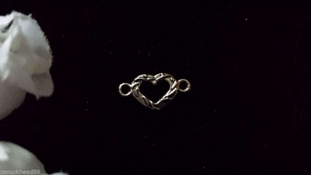 12pcs Tibetan Silver Metal Alloy Charm Charms Pendant Mini Heart Link 8x16mm