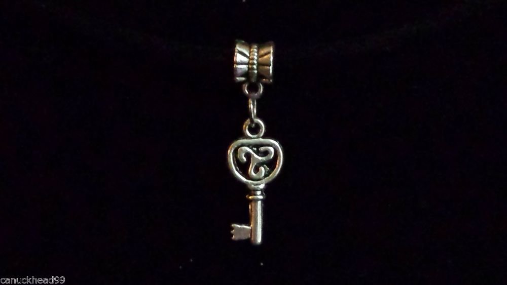 1pc Silver Tone Charm Dangle Spacer Large Hole Bead European Bracelet Key