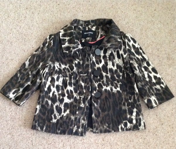 Atmosphere Animal Crop Jacket - Size UK 6, brown and black.
