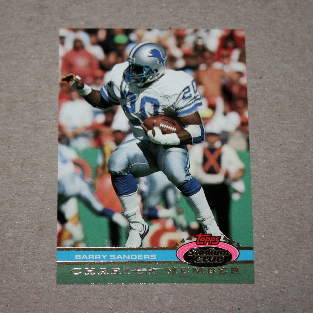 1991 TOPPS STADIUM CLUB FOOTBALL "Charter Member" Barry Sanders
