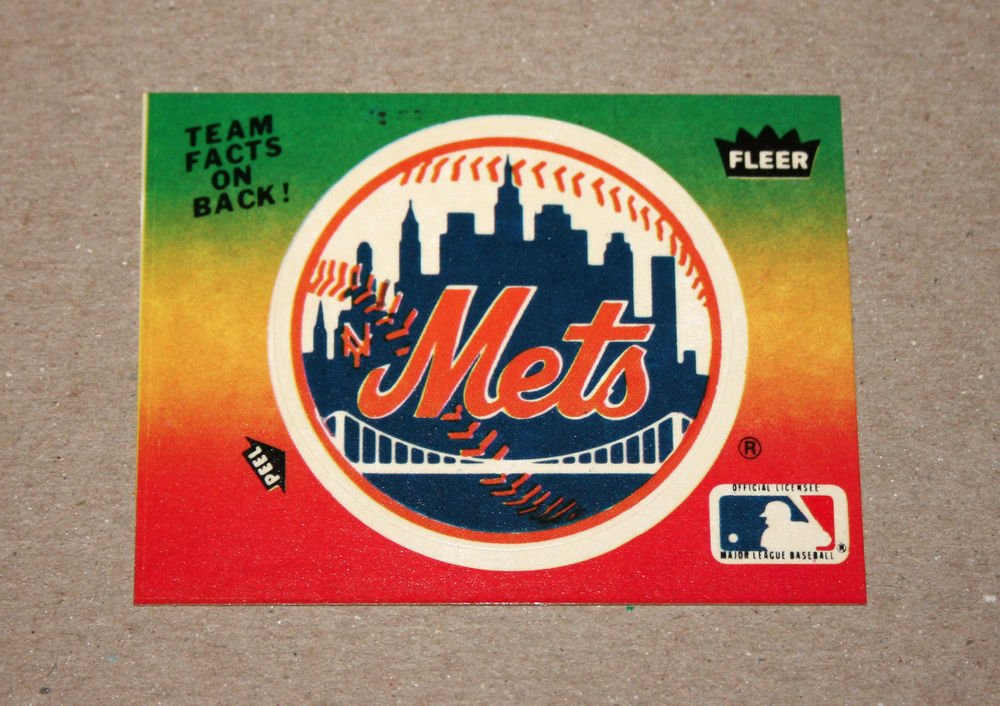 1984 FLEER BASEBALL - New York Mets Team Logo Sticker Card