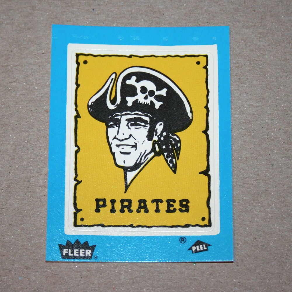 1985 FLEER BASEBALL - Pittsburgh Pirates Team Logo Blue Sticker Card