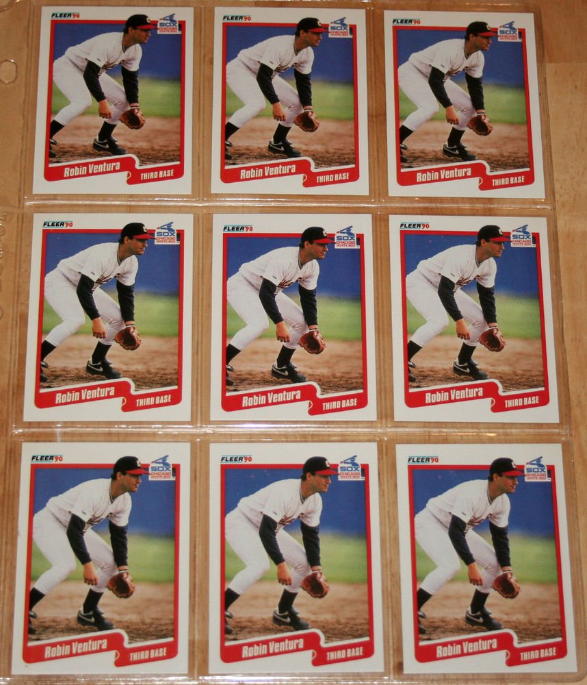 Lot of (9) 1990 FLEER BASEBALL - Robin Ventura Cards
