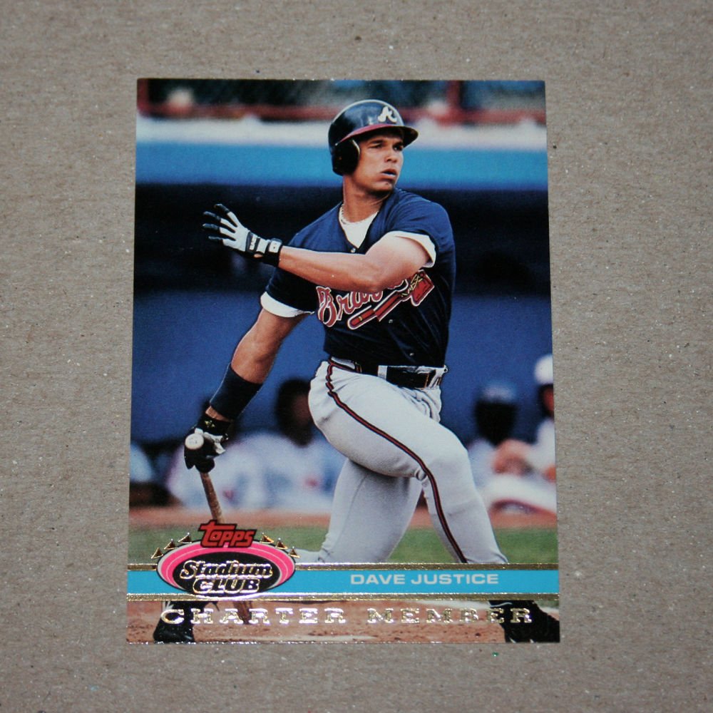 1991 TOPPS STADIUM CLUB BASEBALL "Charter Member" David Justice
