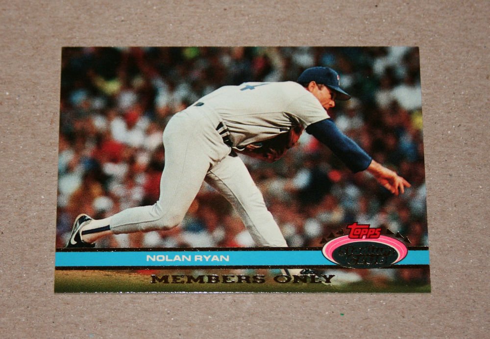 1991 TOPPS STADIUM CLUB BASEBALL "Members Only" Nolan Ryan