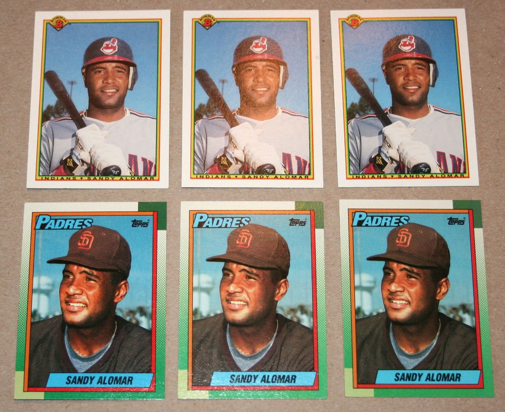 Lot Of Sandy Alomar Jr Baseball Cards Bowman Topps