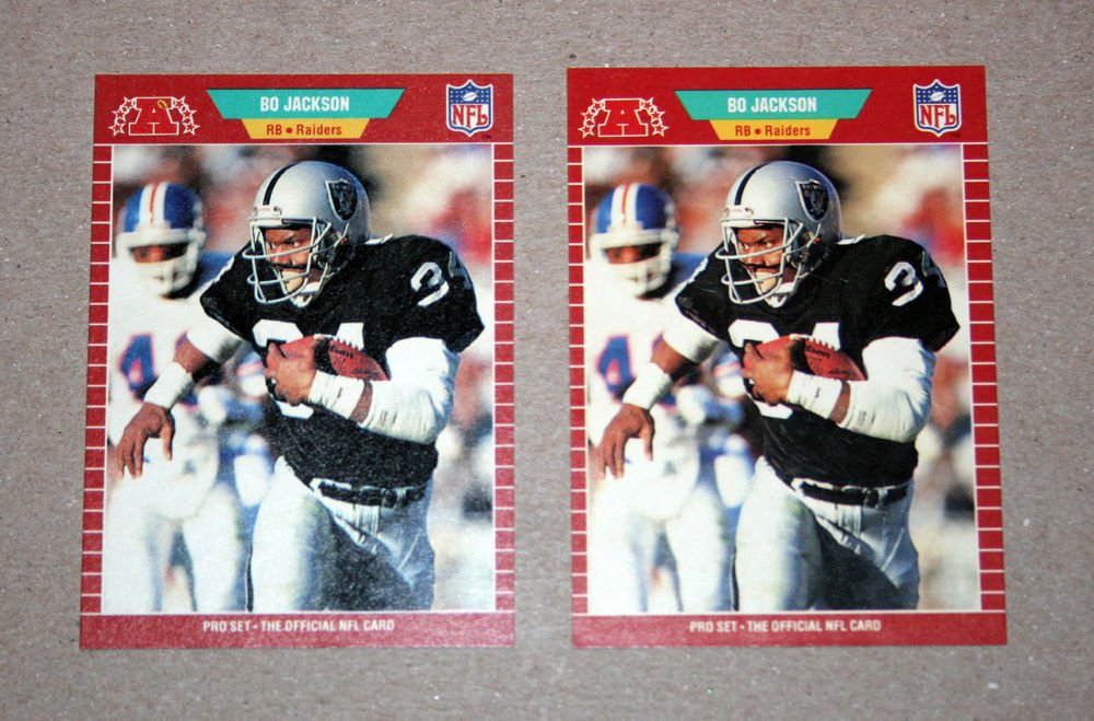 Lot of (2) 1989 PRO SET FOOTBALL - Bo Jackson (#185)