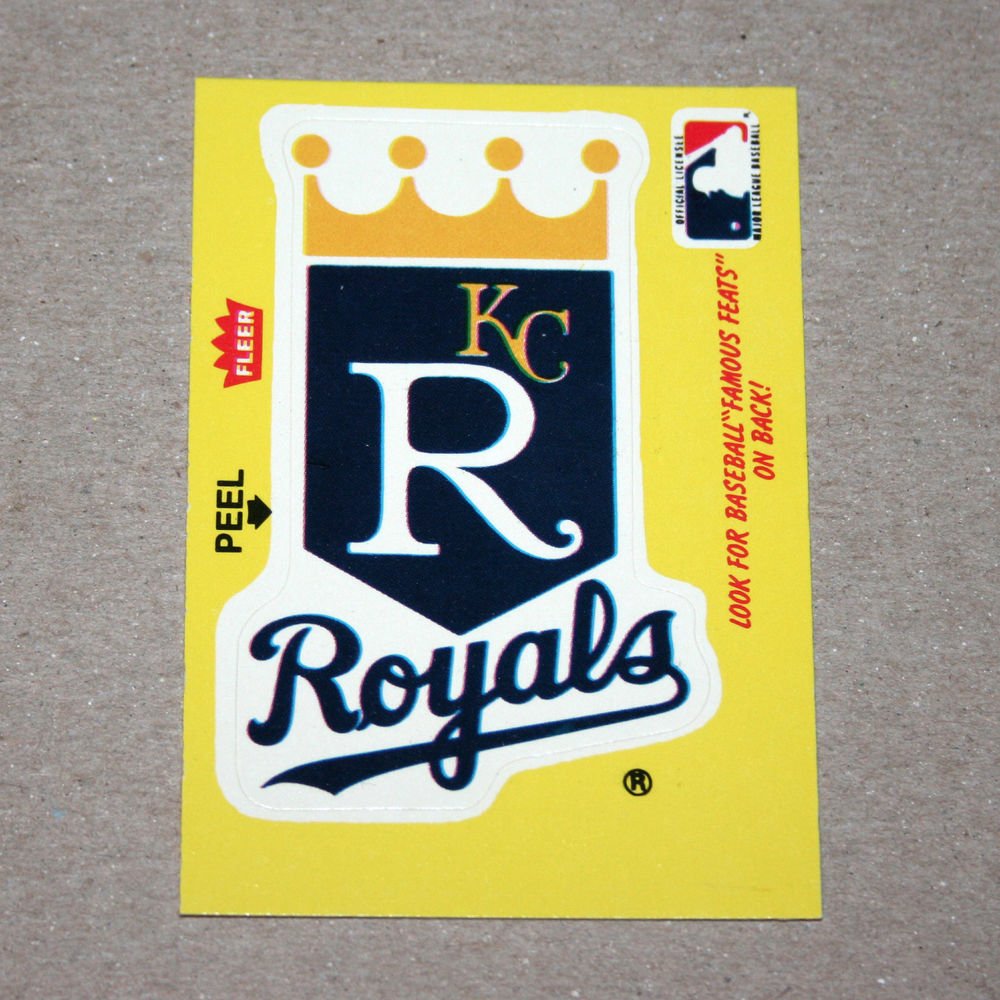 1986 FLEER BASEBALL - Kansas City Royals Team Logo Yellow Sticker Card