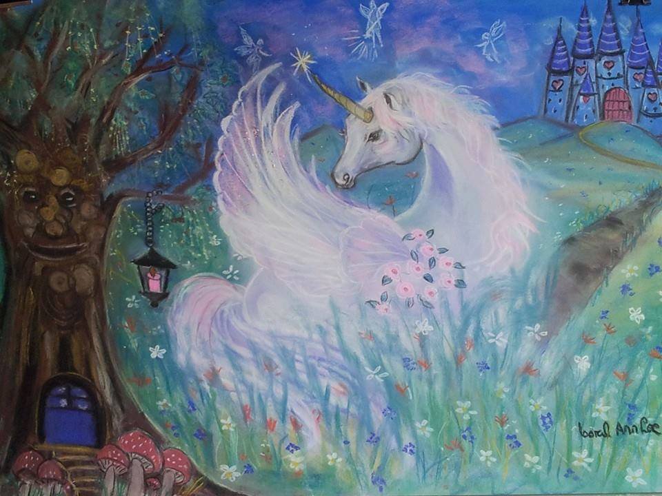 Unicorn 24 x 16 FINE ART CANVAS FRAMED PRINT