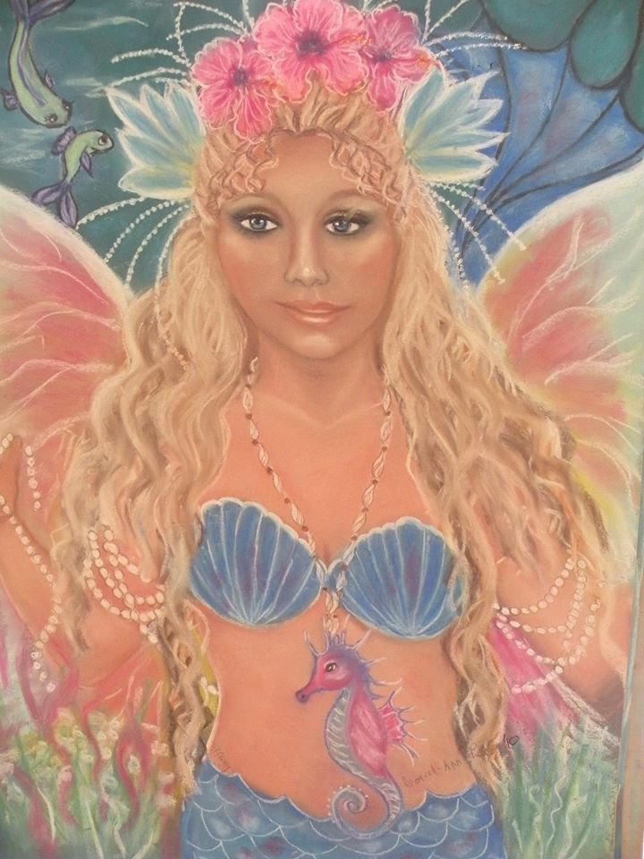 Mermaid One 24 x 16 FINE ART CANVAS FRAMED PRINT