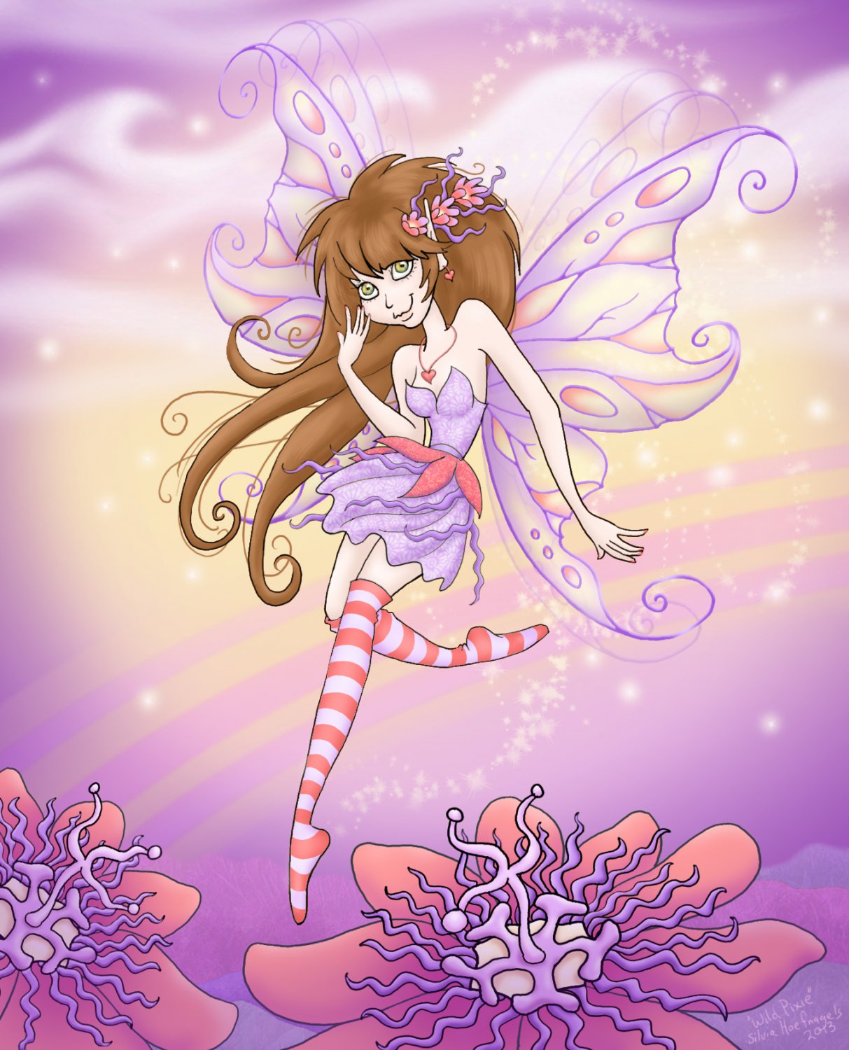 Wild Pixie - 24 X 16 FINE ART CANVAS FRAMED PRINT
