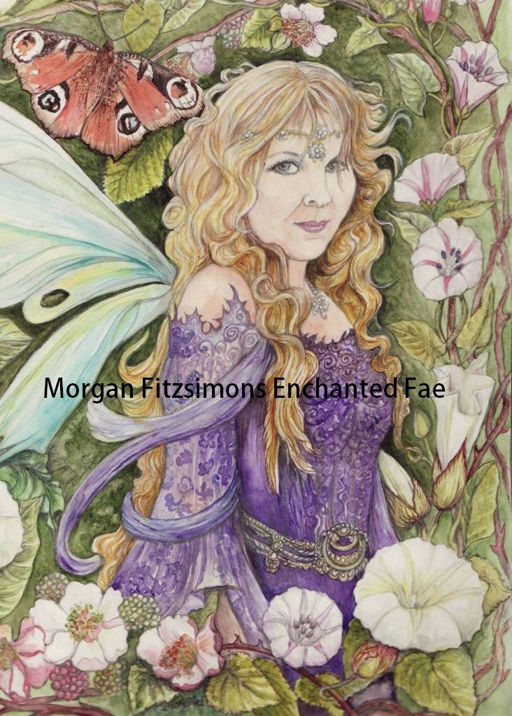 Butterfly Kisses Woodland Fairy 24 x 16 CANVAS FRAMED PRINT