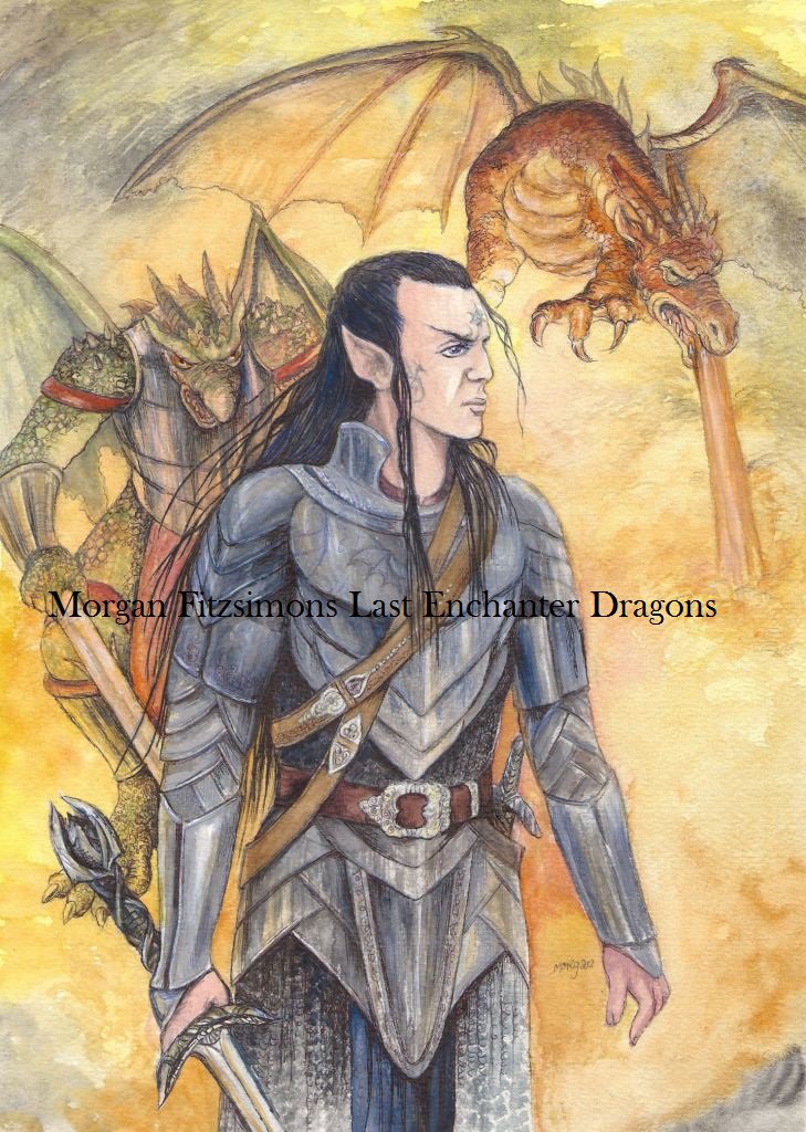 Asphodel with Dragons 24 x 16 FINE ART CANVAS FRAMED PRINT