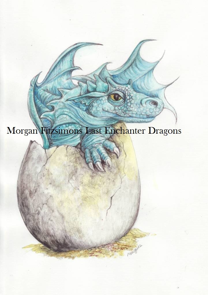 Hello! Baby Dragon 12 x 8 FINE ART CANVAS FRAMED PRINT