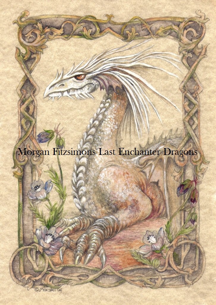 White Dragon 24 x 16 FINE ART CANVAS FRAMED PRINT