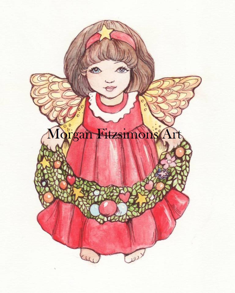 Christmas Angel" Digital & Printable Greeting Card