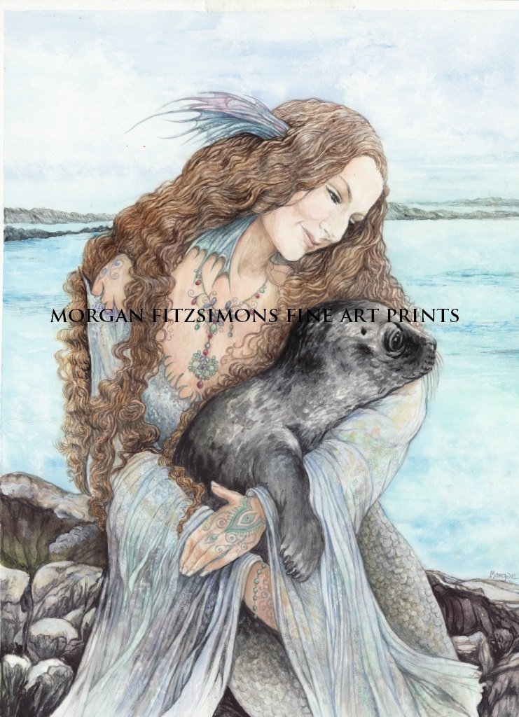 SELKIE SPIRIT FINE ART CANVAS FRAMED PRINT