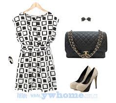Geometric Print Elastic Casual Chiffon Tunic Party Mini Dress