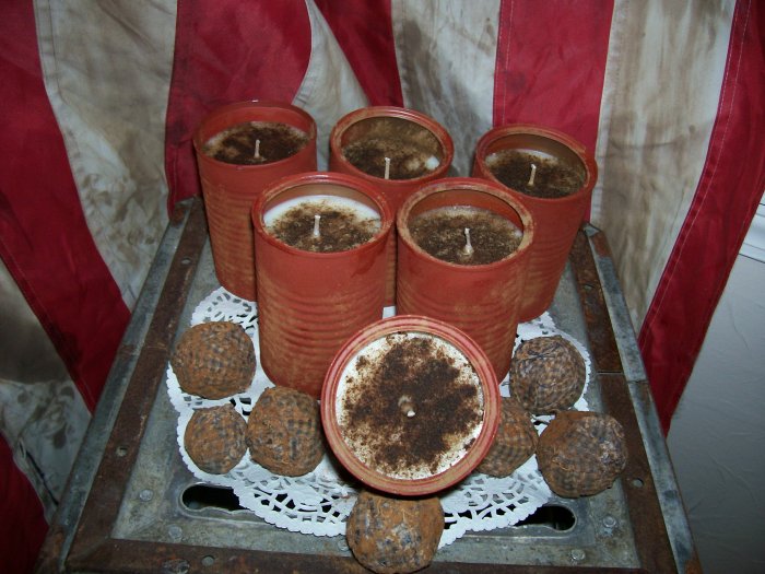 Primitive ~ Grubby Bean Can Candles ~ Custom Scented