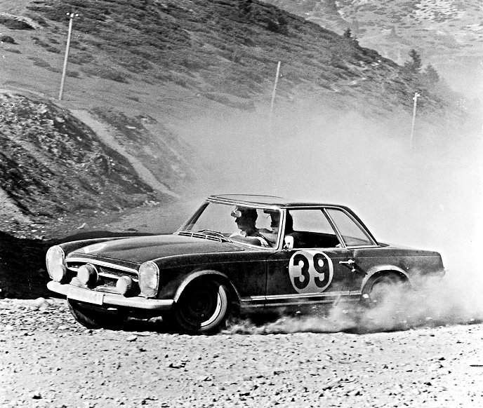 Bohringer-Kaiser Mercedes-Benz 230SL 1963 Liége-Sofia-Liége winners - Rally Car Photo Print