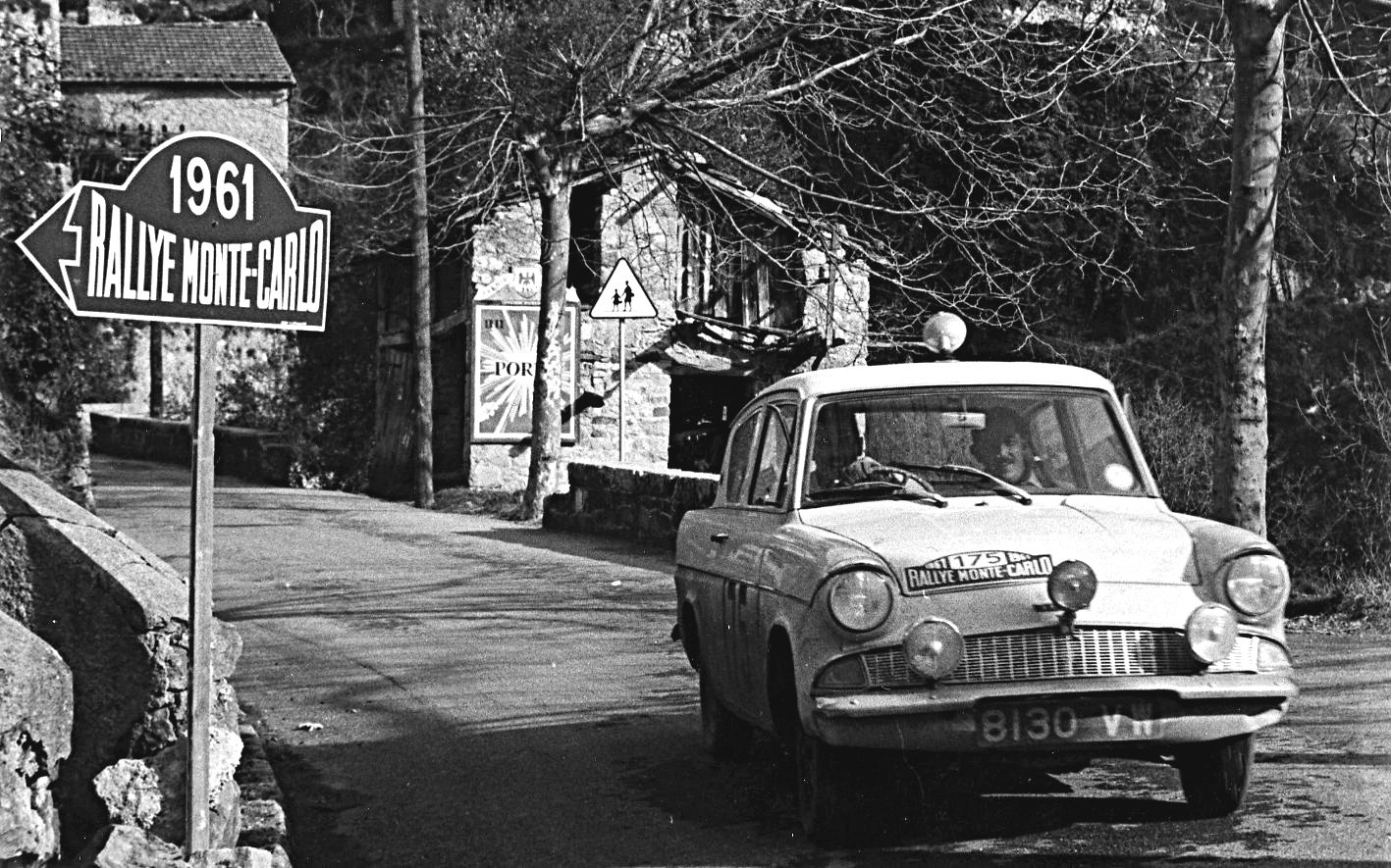 Ford Anglia at 1961 Monte-Carlo Rally - Rally Car Photo Print