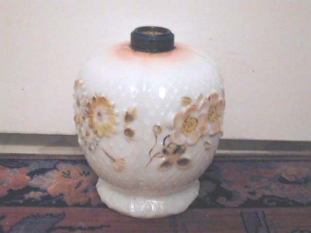 Early Milk Glass Oil Lamp Diamond Pattern Fostoria