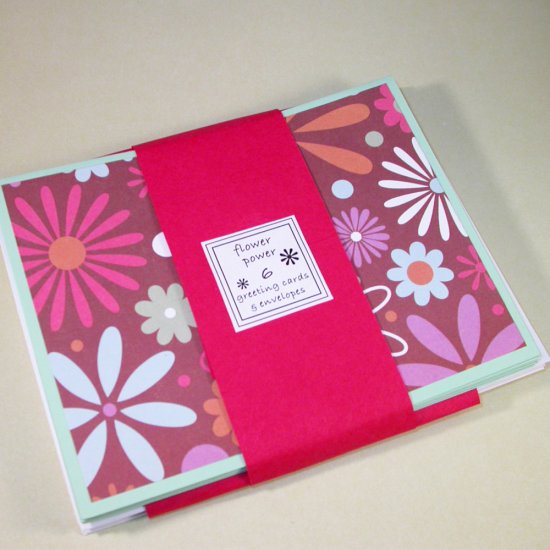 GROOVY ... Flower Power Greeting Card Set of 6