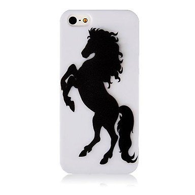 Black Horse Aluminium Plastic Hard Back Case for iPhone 5/5S