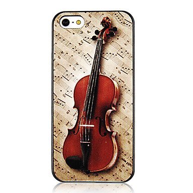 Vivid Violin and Musical Note Aluminium Plastic Hard Back Case for iPhone 5/5S