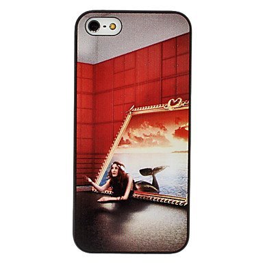 Mermaid Pattern Aluminium Plastic Hard Back Cover Case for iPhone 5/5S