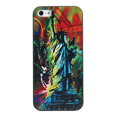 Free Shipping the Statue of Liberty Scrawl Aluminium Plastic Hard Back Cover Case for iPhone 5/5S
