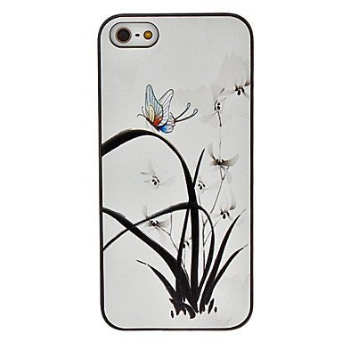 Free Shipping Butterfly Pattern Aluminium Plastic Hard Back Cover Case for iPhone 4/4S
