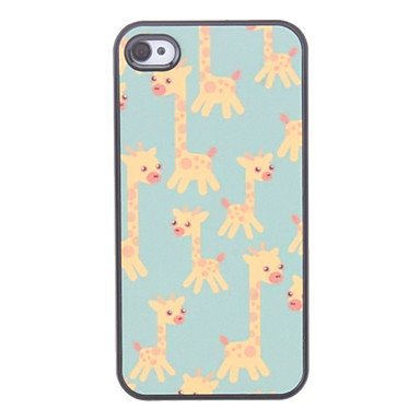 Free Shipping Giraffe Pattern Aluminium Plastic Hard Back Cover Case for iPhone 4/4S