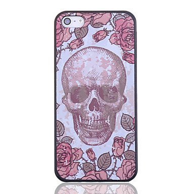 Free Shipping Rose Skull Aluminium Plastic Hard Back Cover Case for iPhone 4/4S