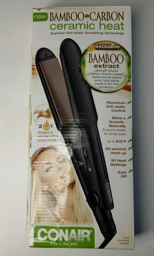 Conair flat iron bamboo carbon ceramic heat