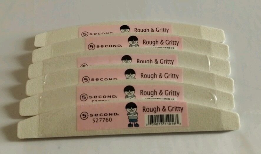 IBD GELAC 5 SECOND ROUGHT&GRITTY 100/100 NAIL FILE PERFECT FOR MANICURE 6PCS