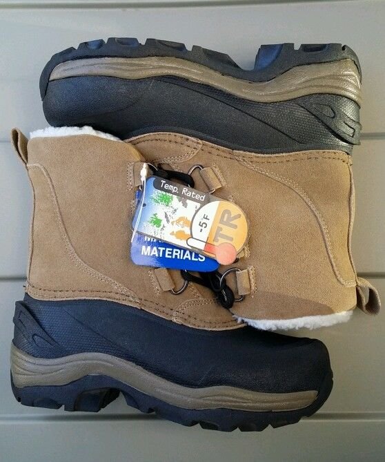 Boy Youth Taupe Leather/Rubber Ozark Trail Winter Snow Boot Size:12