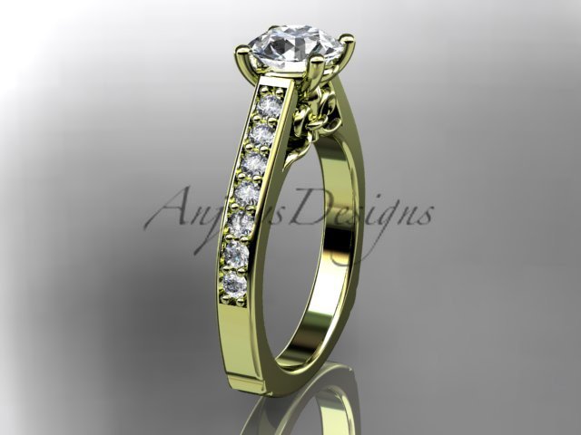 14kt yellow gold diamond unique engagement ring, wedding ring ADER114