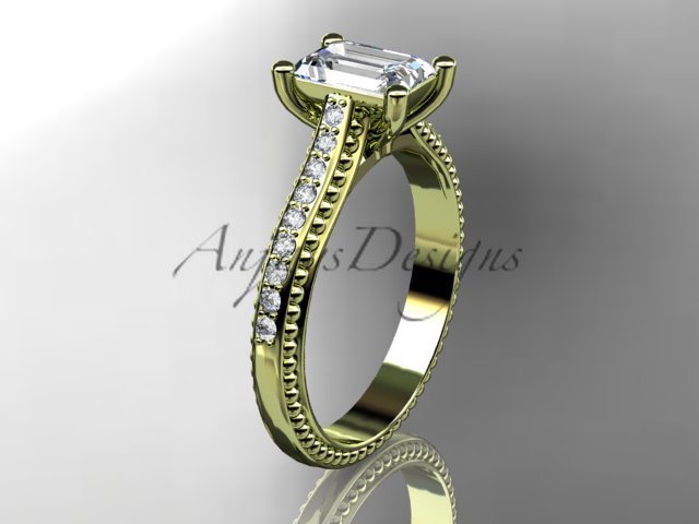 14kt yellow gold diamond unique engagement ring, wedding ring ADER113