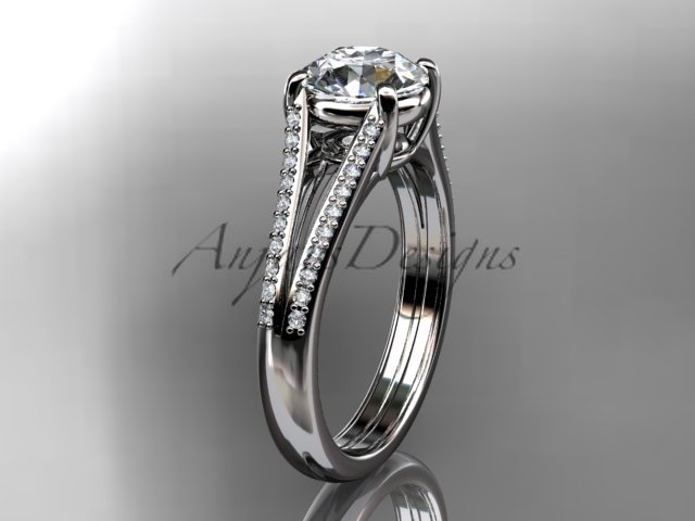 Platinum diamond unique engagement ring, wedding ring ADER108