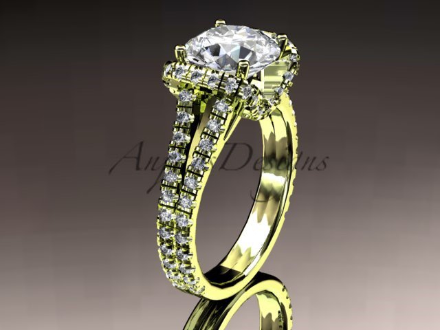 14kt yellow gold diamond unique engagement ring, wedding ring ADER107