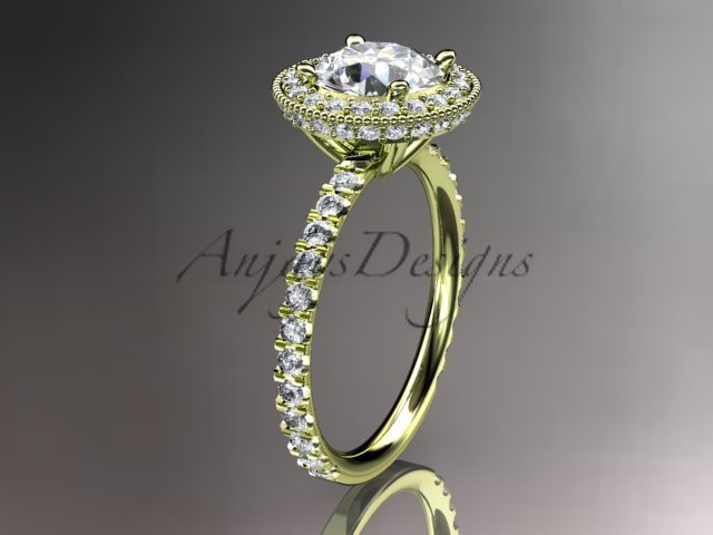 14kt yellow gold diamond unique engagement ring, wedding ring ADER106