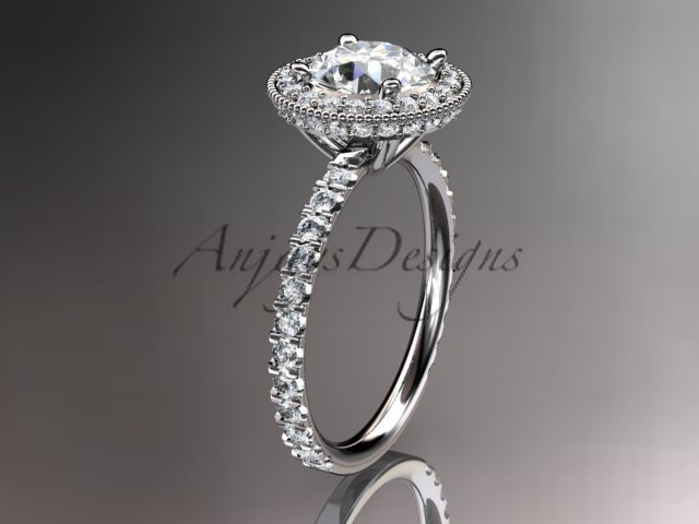 Platinum diamond unique wedding ring, engagement ring ADER106