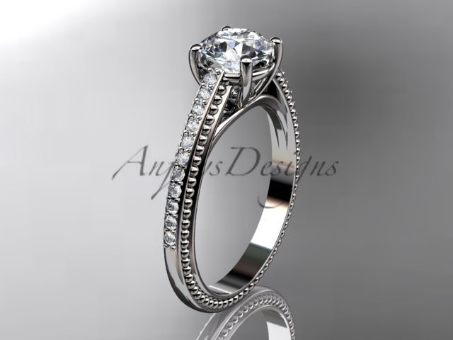 Platinum diamond unique engagement ring, wedding ring ADER87