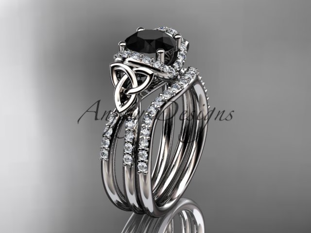 Platinum diamond celtic trinity knot engagement set CT7155S