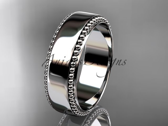 Platinum gold leaf and vine wedding band, engagement ring ADLR380G
