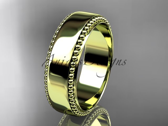 14kt yellow gold leaf and vine wedding band, engagement ring ADLR380G