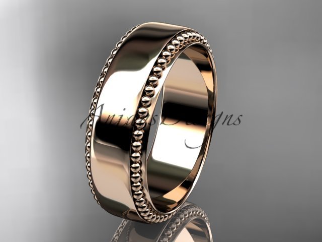 14kt rose gold leaf and vine wedding band, engagement ring ADLR380G