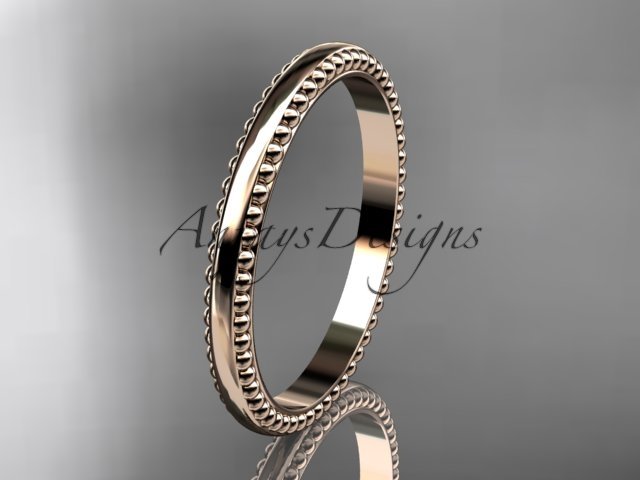 14kt rose gold classic wedding band, engagement ring ADLR384G